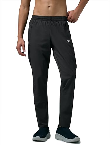 Image of TECHNOSPORT Men's Solid Slim Fit Sports Track Pants with TS LYTRA | Quick-Dry, Moisture-Wicking, UPF 50+ & Odour-Resistant Activewear for Gym, Running & Training