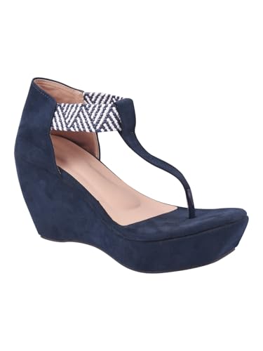 Image of SilverArrow womens Pacifico Fashion Sandals|Wedges Heel Sandals With Pull On Strap|Fusion Wear