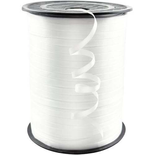 Civoah White Curling Ribbon 500 Yard White Balloon String Ribbon for Gift Wrapping Birthday Party Decoration 3/16 Curling Ribbons for Balloons Art Crafts Hair Ribbons Bow