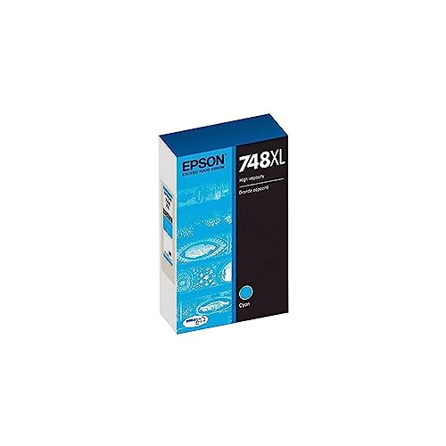 EPSON 748 DURABrite Pro Ink High Capacity Cyan Cartridge (T748XL220) Works with WorkForce WF-6530, WF-6590, WF-8590, WF-6090, WF-8090