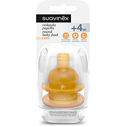 SUAVINEX 3150388 Tetina Latex Anatómica, Látex Natural, Papilla, 2 Unidades