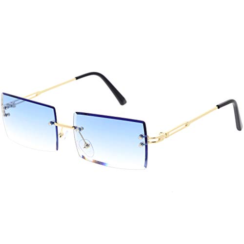Image of zeroUV - Luxe 90s Inspired Full Rimless Metal Accent Medium Square Sunglasses 57mm