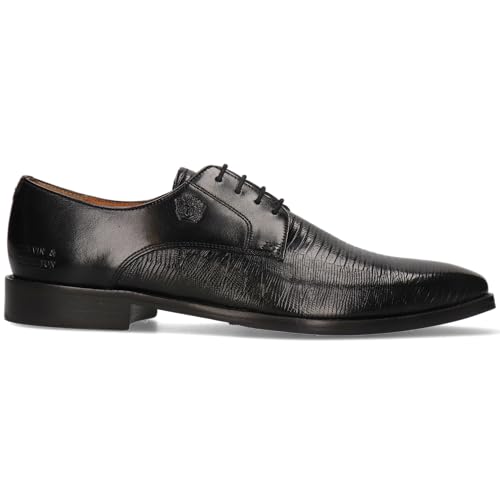 Melvin & Hamilton Men's Black Martin 1 Leather Oxford Shoes 39 EU2
