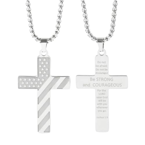 Collier drapeau américain en argent 925 sterling gravé pour homme hip hop style