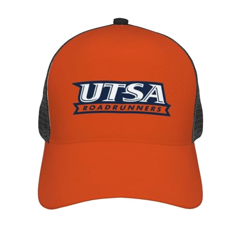 UTSA Roadrunners Curved Brim Mesh Baseball Cap Casual Sun Hat for Unisex Black
