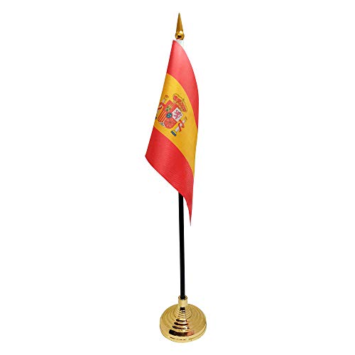Ericraft Bandera de España pequeña de sobremesa, bandera España mesa despacho. Banderín de mesa