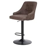 Best Villa 1er Höhenverstellbar Drehbar Barhocker, Barstuhl Tresenhocker Küchenstuhl aus PU-Leder mit Rückenlehne Fußstütze, Bequem Tresenhocker für Küche Cafe Office