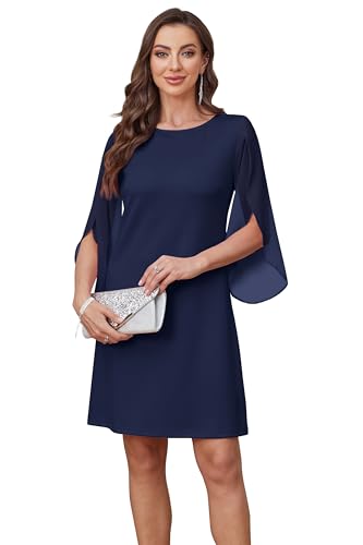 Image of RUMIA Womens Cocktail Dresses Flutter Sleeve Wedding Guest Dresses for Women 2026 Trendy