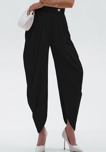 Unybwonn Women's Dress Slacks Pants Casual Pleated Business Work Pants Wide Leg High Waisted Palazzo Pants Trousers2