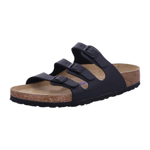 Image of Birkenstock Women's Florida Soft Footbed Birko-Flor Black Sandals - 41 M EU / 10-10.5 B(M) US