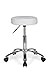 Stołek FineBuy Design Regulowany 60-70 cm Stołek tapicerowany materiałem z kółkami | Obrotowy stołek bez oparcia | Dla fryzjera w gabinecie lekarskim