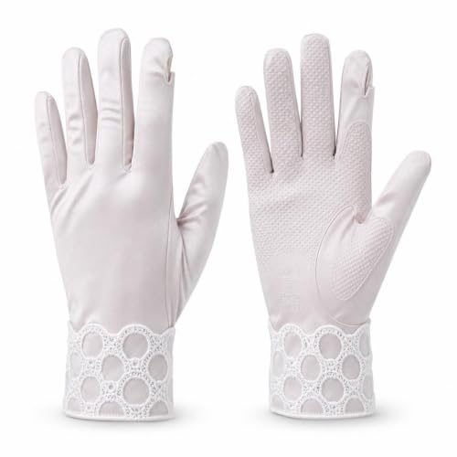 Guantes protección solar mujer antideslizantes de encaje fino para coche y exterior