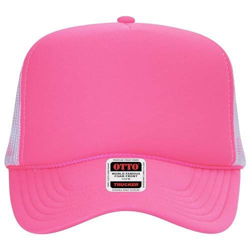 Image of OTTO Polyester Foam Front 5 Panel High Crown Mesh Back Trucker Hats in 97, Bulk, Wholesale