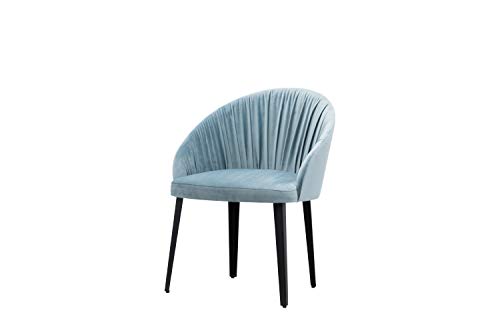 Chaise de salle à manger DRAPE réglable en velours bleu pour corriger votre posture