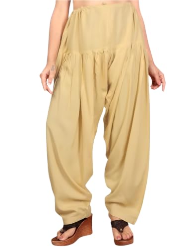 Image of FASHION GALLERY Women's Rayon Relaxed Fit Patiala Salwar with Full Length Drawstring Closure Type and Flexible Waist | Patiala Pant for Woman Free Size Fit Upto XXL
