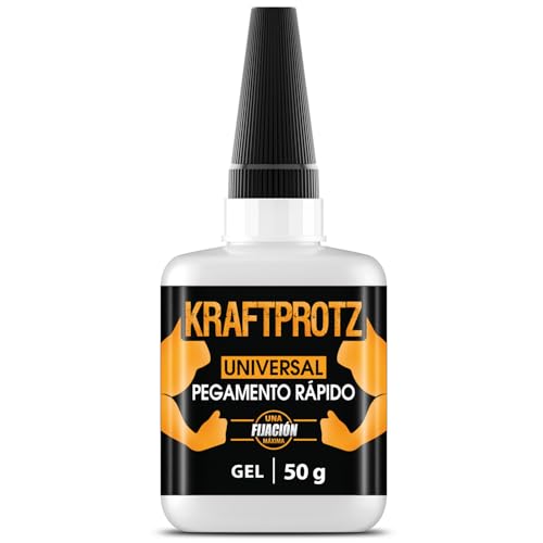 Supercola de gel extra forte, KRAFTPROTZ 50 g XXL com ponta anti-secagem, transparente, sem gotejamento, resistente à água e ao calor, para plástico, madeira, metal, vidro, couro e bricolage