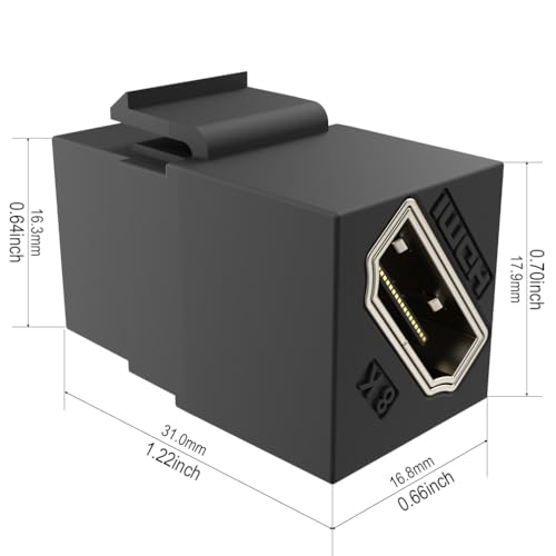 HDMI Keystone 8K, negro, 6 unidades miniatura 2