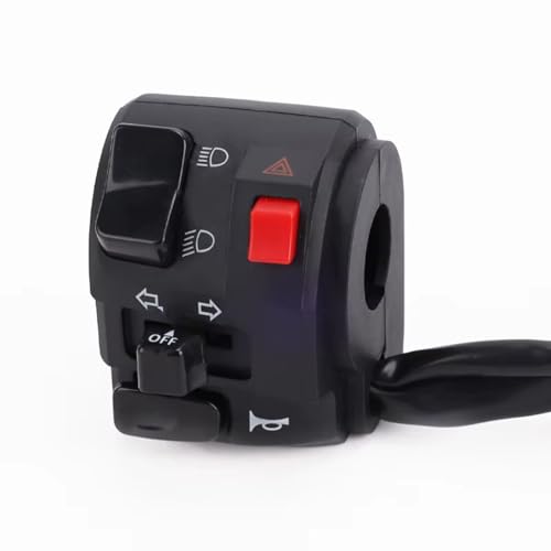 Interrupteur de guidon moto 22mm étanche multifonction avec commande klaxon et phares - 2