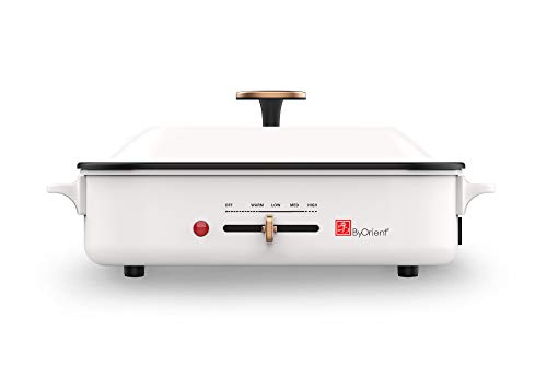 ByOrient Multi-Function Electric Cooker Skillet Compact Multicooker including 2 cooking pans