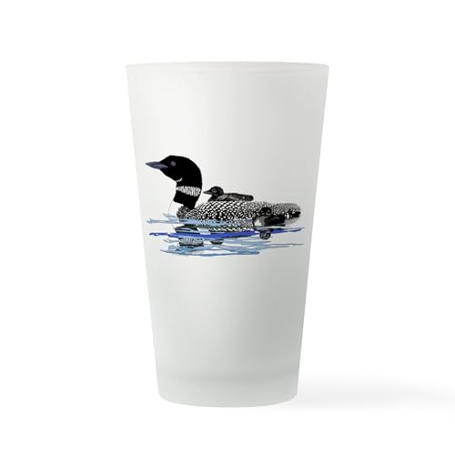 CafePress Loon With Babies Pint Glass, 16 oz. Drinking Glass