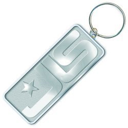 JLSBand Icon Chrome Metallic Silver Keychain Keyring Official