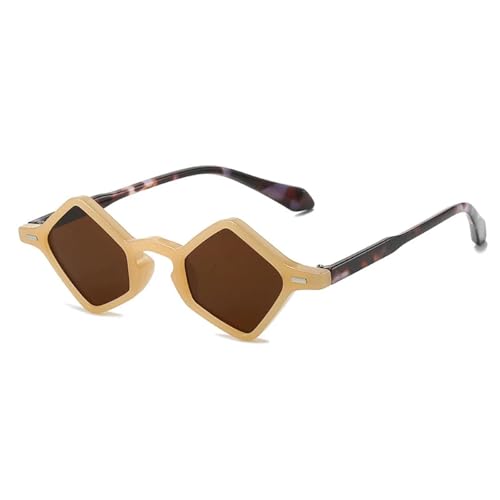 Lunettes de soleil polygonales anti-éblouissement UV400 à verres océan pour femme