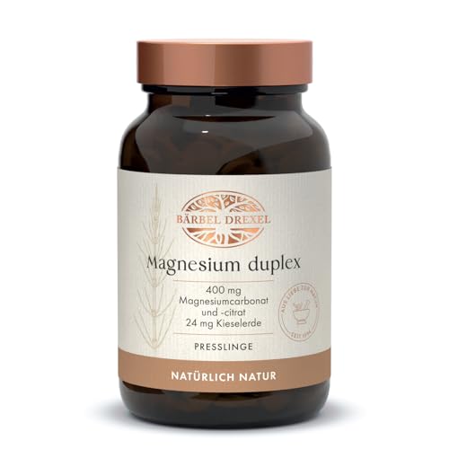 BÄRBEL DREXEL® Magnesium duplex für akuten Bedarf und Depot-Aufbau (200 Stk), Magnesiumcarbonat, Kieselerde, Magnesiumcitrat, Magnesium Tabletten Hochdosiert ohne synthetische Zusatzstoffe