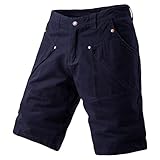 Maiyifu-GJ Mens Relaxed Fit Outdoor Shorts Lightweight Casual Hiking Cargo Short Pants Retro Straight Leg Solid Summer Short (Dark Blue,34)