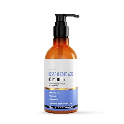 Kesa.r & Kojic Acid Body Lotion | Reduces Body Pigmentation | Quick-Absorbing & Moisturizing Formula | With Kojic Acid & Niacinamide | For Nourished, Spot-Free Skin | Men & Women | 200mL