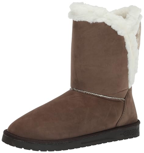 MUK LUKS Women's Carey Boots, Mocha Mousse, 10