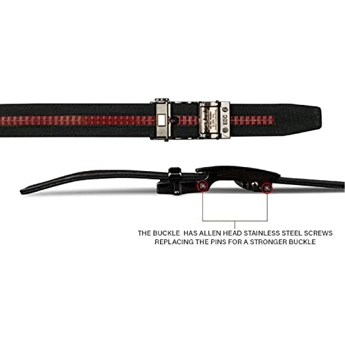 Image of Nexbelt Men's EDC Ratchet Belt | Bond Carbon Black 1.375 inch [35mm] Leather Strap - Micro-Adjustable Gun Belt for Concealed Carry - Tactical Accessories, Mens Belt Ratchet & Riggers Belt