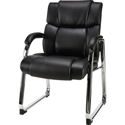 Staples Sonada Guest Chair with Arms, Bonded Leather, Padded Arms, Mid-Back Support, Black - Image 6
