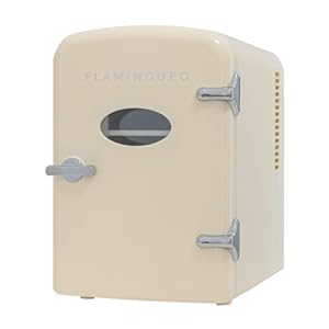 Flamingueo Kleine koelkast, mini-koelkast, 4 l, 12 V/220 V, mini-koelkast voor kamer, koud- en warmfunctie, cosmetica-koelkast, Skincare koelkast