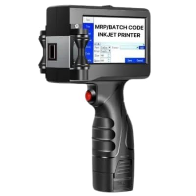 UNIVERSAL SEAL 12.7mm Handheld Thermal Inkjet Printer | Portable Batch Coding Machine with Black Solvent Ink Cartridge | Prints MRP, Expiry Date, Barcode & QR Code on Packaging, Labels | Plastic Body