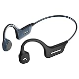 MOING Wireless Bone Conduction Headphones, Open Ear Sports Bluetooth Headset with Reflective Strips, Built-in Mic and IP56 Waterproof Certified for Workouts, Night Running, Cycling, Black (DG08)