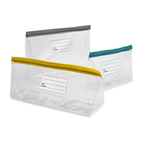 Full Circle Ziptuck 3 Stück wiederverwendbare Produce Storage Plastiktüten transparent 3 Stück Cover