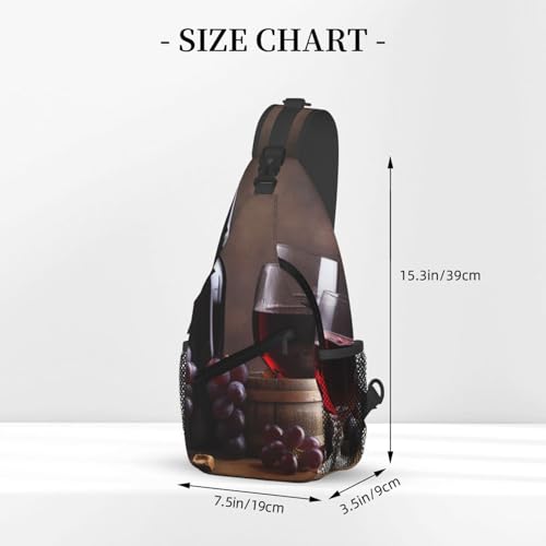 Sling Backpack Crossbody Sling Bag Black 7.5"x3.5"x15.3" miniatura 2