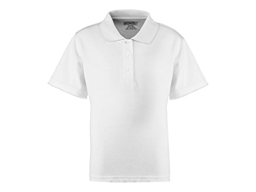 Girl's Short Sleeve Polo Shirts, Assorted, 5/6, Pack of (Navy-2, White-2, Light Blue-1)4