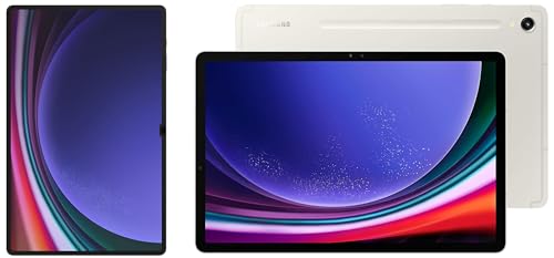 Image of Samsung Galaxy Tab S9 Ultra 36.99 cm (14.6 inch) Dynamic AMOLED 2X Display, RAM 12 GB, ROM 256 GB Expandable, S Pen in-Box, Wi-Fi + 5G Tablet, Beige with S9 Ultra Screen Protector, Transparent