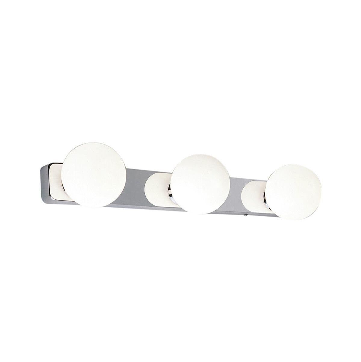 Applique murale verre métal chromé IP44 salle de bain 42 cm G9 3 lampes boules miroir moderne BRAZOS