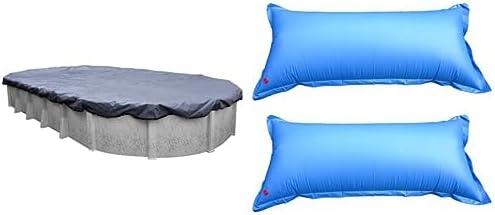 Pool Mate 341530-4-PM Winter Pool Cover with Pillows, Extra Heavy-Duty Slate Blue, 15 x 30 ft Above Ground Pools