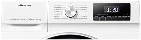 Hisense WDQY1014EVJM 60cm Freestanding 10 KG Front Load Washer Dryer - 1400 RPM - Pure Steam - PureJet - Pause and Add - Inverter Motor - White