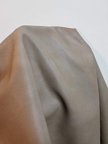 NAT Leathers | Almond Taupe Heritage tumblegrain Soft Faux Vegan Leather PU (Peta Approved Vegan) | 1 Yard (36 inch x 54 inch Wide) Cut by Yard | Synthetic Pleather 0.9mm Smooth Upholstery | 36\"x54\"