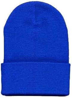 Long Knit Beanie Ski Cap Hat In Royal Blue