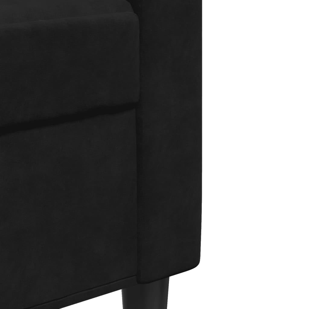 vidaXL Divano a 2 Posti Nero 120 cm in Velluto