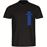0 multifanshop Kinder T-Shirt - Schalke - Streifen - Druck blau - Kind Größe 176 schwarz