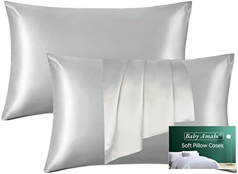 Satin Pillow Cases 2 Pack Teal Silky Pillowcase for Hair and Skin, Standard Housewife Pillow Covers Set with Envelope Closure, 50 x 75 cm, Smooth Soft as Silk Pillow Case, Wrinkle, Fade Resistant