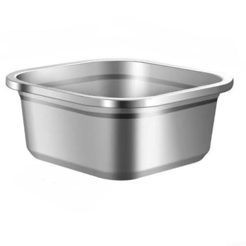 Bol carré compact en acier inoxydable pour servir la soupe, mélanger les ingrédients et la préparation des aliments (bac 20 cm)