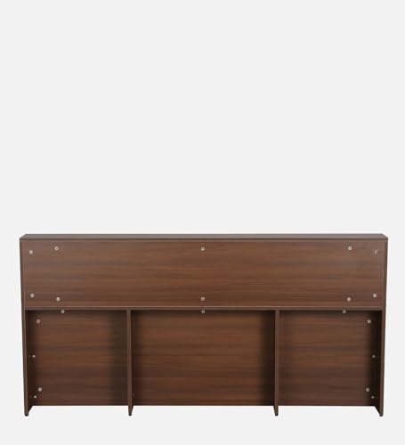 Image of Mintwud Pepperfry Solid Engineered Wood Seto Queen Size Bed with Box & Headboard Storage | Space Saving Wooden Palang | Suitable Furniture for Living Room, Bedroom, Hotel (Planked Walnut Finish)