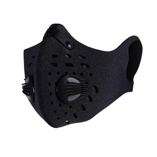 BEAHING Máscara de polvo de carbón activado negra, máscara de filtro anticontaminación PM2.5 para ciclismo, correr, actividades al aire libre, contra polen, alérgenos, gases de escape